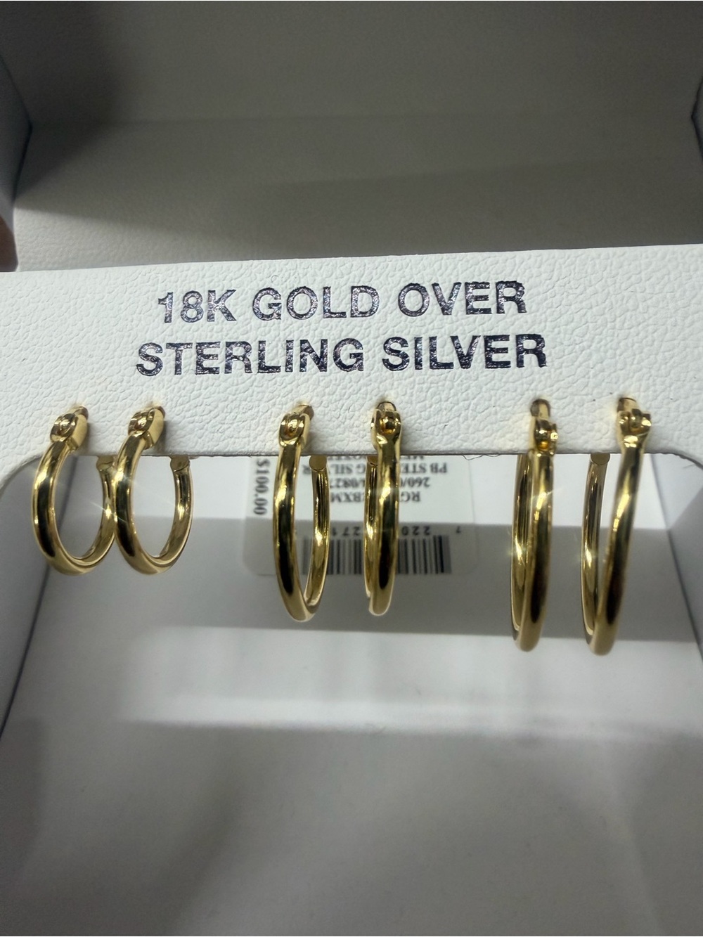 Macy's 18K Gold Over Sterling Silver Hoop Earring Set - Gold